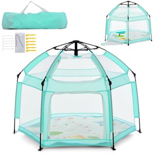 Дитячий ігровий намет Bambi MR 1512 Dusty Green (110*127*147 см, стіни з сітки, килимок, каркас: спиці, вхід із