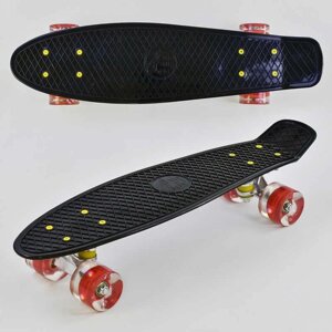 Скейт Пенні борд 0990 (8) Best Board, ЧОРНИЙ, дошка = 55см, колеса PU зі світлом, діаметр 6 см [Склад зберігання: Одеса