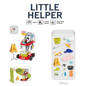 Набір для прибирання 667-70 швабра, щітка, відро, візок. розпилювач,, ганчірка, 19 елементів, в коробці [Склад