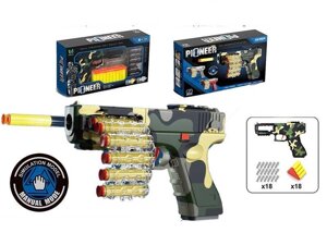 Пістолет 009 B стріляє м’якими патронами, механічний принцип роботи, кульова стрічка, 20 патронів, в коробці [Склад