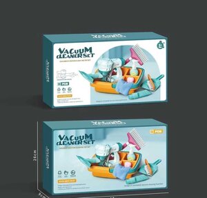 Набір для прибирання 688-7 пилосос на батарейках, мило, щітка, пляшечки для миючих засобів, в коробці [Склад