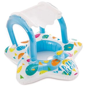 Надувне коло для плавання "Морська зірочка" Intex 56573 (79*81 см., до 15 кг., від 1 року, з трусиками, з навісом)