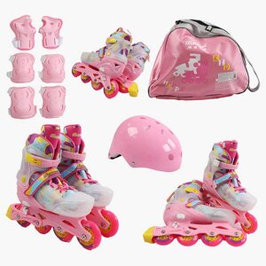 Ролики SL-39011 M розмір 35-38 колеса PU, d – 9 см, алюмінієва рама, підсвічування коліс, підшипник ABEC-7, в коробці