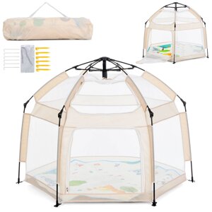 Дитячий ігровий намет Bambi MR 1512 Ivory Beige (110*127*147 см, стіни з сітки, килимок, каркас: спиці, вхід із