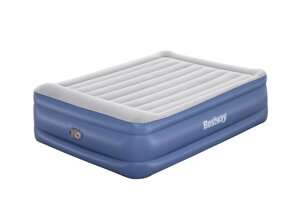 Надувне ліжко BestWay 67614 (51*152*203 см, 56 см з підголівником, двоспальне, вбудований електронасос 220V/зовнішній,