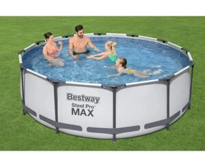 Каркасний басейн Bestway 56260 (100*366 см., об'єм: 9150 л., картриджний фільтр-насос 2006 л/год, серія: Steel Pro MAX)