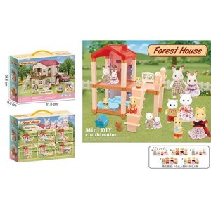 Будиночок 111-435 D 2 флоксові тварини, підсвічування, меблі, в коробці [Склад зберігання: Одеса №4]