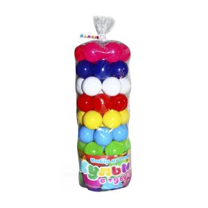 Набір м'ячів для дитячих ігрових центрів "Кульки в тубусі" 62 штуки 0262 "BAMSIC" [Склад зберігання: Одеса №4]