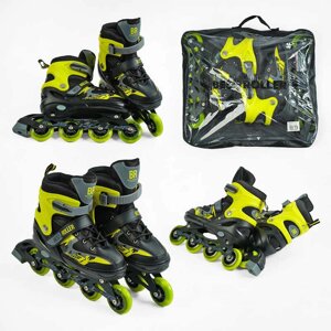 Ролики 27300-М Best Roller /розмір 34-37/ колір – ЖОВТИЙ колеса PU, ПЕРЕДНЄ КОЛЕСО СВІТЛО, устілка 21.5-24 см, d колес