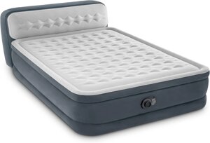 Надувне ліжко Intex 64448 (46*152*203 см, 86 см зі спинкою, двоспальне, вбудований електронасос 220V/зовнішній, до 272