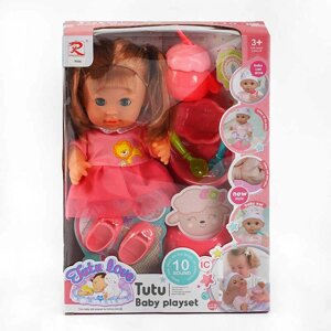 Пупс 9566 (24) "Tutu Baby playset", музичний чіп, характерні звуки та фрази, заплющує очі, аксесуари, в коробці [Склад