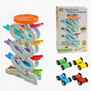 Трек С 65823 дерев’яний, 8 рівнів, 8 машинок, в коробці [Склад зберігання: Одеса №4]