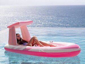Матрас надувний для плавання Intex 57804 «Розовий рай» (97*119*244 см, навіс, спинка, ручки, підсклянник, трос, вік