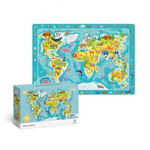 Пазл 80 ел. "Мапа Світу Тваринки" 300133 "Dodo" [Склад зберігання: Одеса №4]
