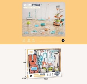 Набір для прибирання YY 211 щітка, швабра, мило, пилосос, відро, віник, совок, валик, в коробці [Склад зберігання: