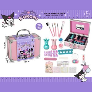 Набір косметики 768-78 C тіні, блискітки, помада, аксесуари для манікюру, пензлики для макіяжу, у валізі [Склад