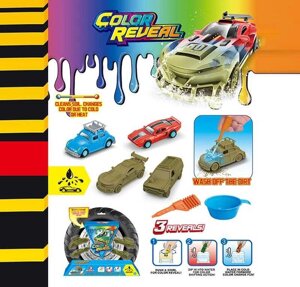 Набір машин SK-S 12 4 машинки, металопластик, змінюють колір, черпак, піпетка, на листі [Склад зберігання: Одеса №4]