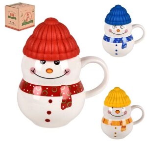 Чашка з кришкою "Сніговик" 350мл Stenson R85646 [Склад зберігання: Одеса №3]