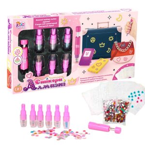 Алмазні стікери 87548 "4FUN Game Club", ручка зі змінними блоками, стрази, шаблони, у коробці [Склад зберігання: Одеса