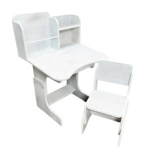 Парта шкільна ПШ 059 ЛДСП, біле дерево, 69*45 см, + 1 стілець, з пеналом [Склад зберігання: Одеса №4]