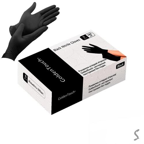 Рукавички нітрилові S Golden Touch 3.7г нестерильні текстуровані б/п 50пар/уп Stenson HFN-123352S [Склад зберігання: від компанії CD-Market - фото 1
