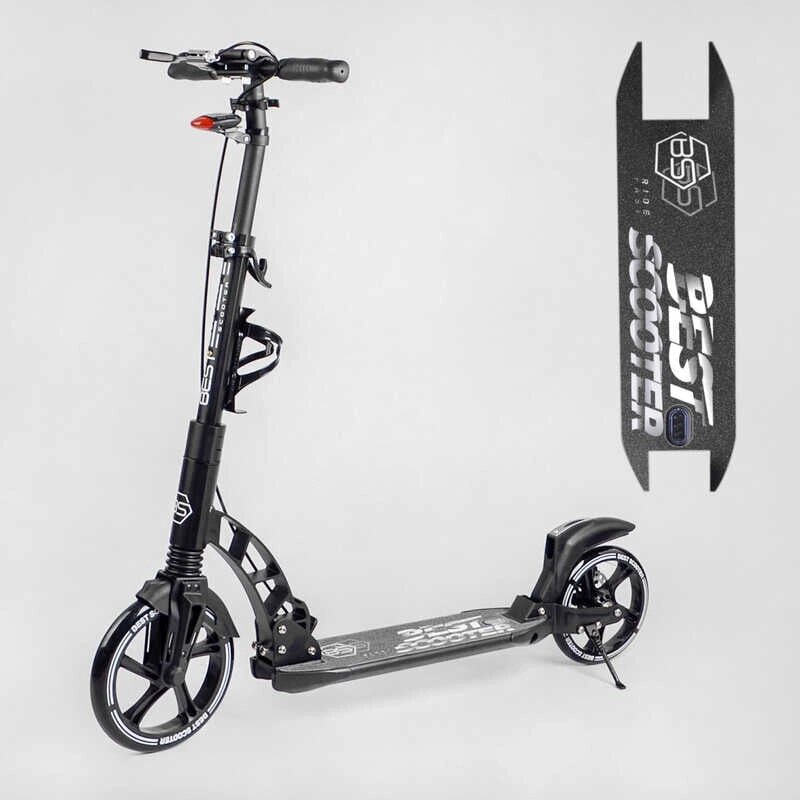 Самокат двоколісний "Best Scooter" 24215-B (2) ФАРА, переднє колесо PU 230 мм, заднє колесо 200мм, 2 амортизатори, від компанії CD-Market - фото 1