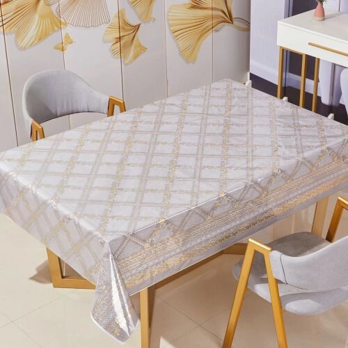 Скатертина-клейонка рідке скло з голографічним малюнком Laser 1.37*20м Stenson MA-5879 [Склад зберігання: Одеса №3] від компанії CD-Market - фото 1