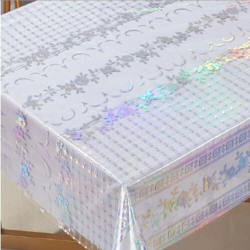 Скатертина-клейонка рідке скло з голографічним малюнком Laser 1.37*20м Stenson MA-5885 [Склад зберігання: Одеса №3] від компанії CD-Market - фото 1