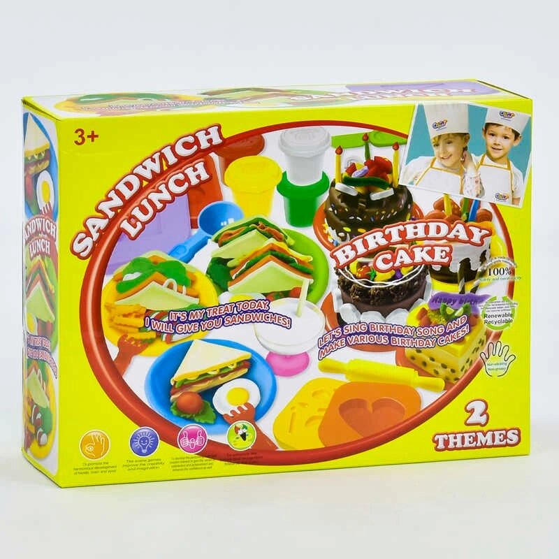 Тісто для ліплення 8328 (12) "Сендвіч-Ланч", 10 баночок тіста, аксесуари, ковпак, в коробці [Склад зберігання: Одеса №4] від компанії CD-Market - фото 1