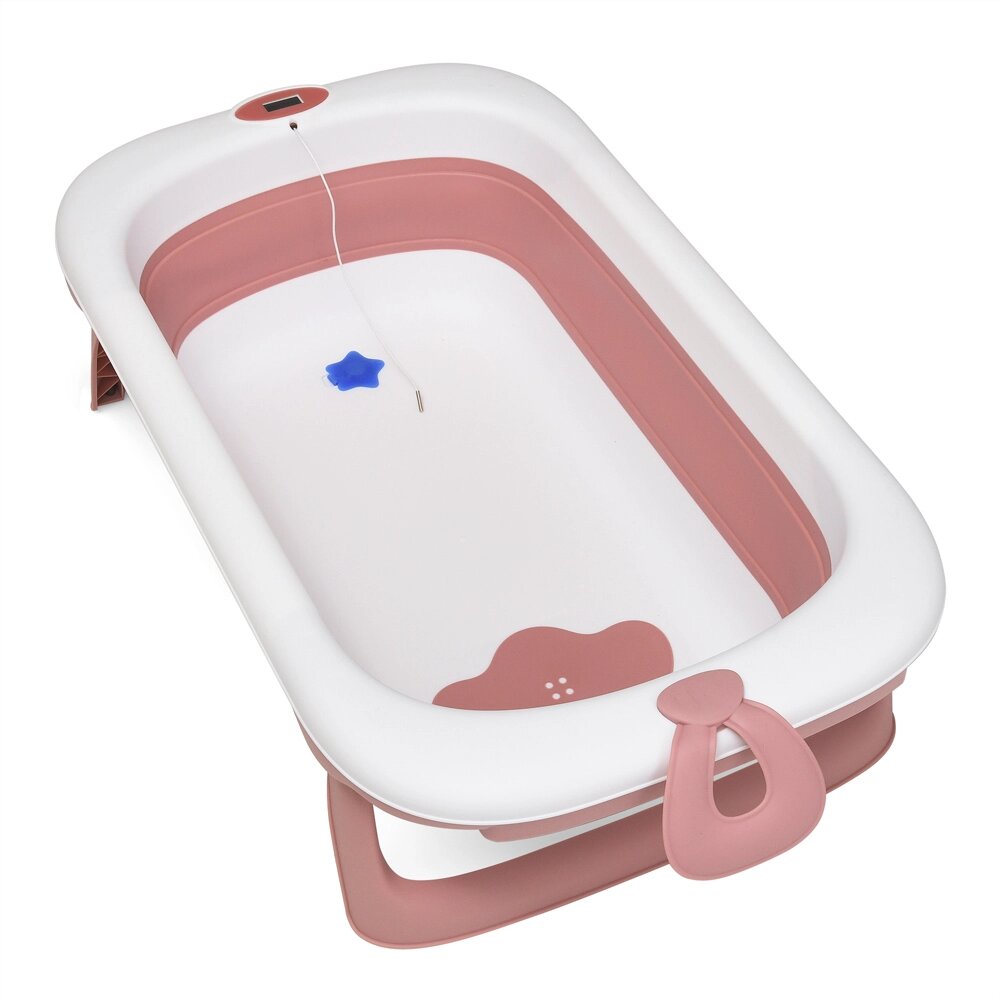 Ванночка для купання немовлят El Camino ME 1106 T-CONTROL Pink (23*51*87 см., складна) [Склад зберігання: Одеса №2] від компанії CD-Market - фото 1