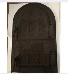 Дверцята чавунна спарка арка (М) (79) черн. декор Микулин 33/53 23/43