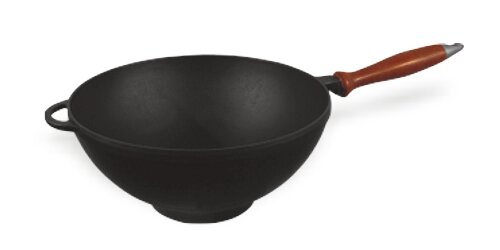 Каструля WOK з дерев'яною ручкою (d = 260 мм, h = 120 мм, V = 3,5 л) від компанії Інтернет-магазин "Торгова Компанія Україна" - фото 1