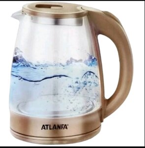 Електрочайник чайнік скляний з підсвічуванням Atlanfa прозорий 2,0 л 1800 Ватт (AT-H05)