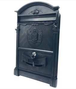 Поштова скринька індивідуальна з гербом України чорна