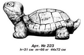 Фігури тварин «Черепаха» велика 44х72 см, Н=31 см арт. 223