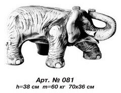 Фігури тварин «Слон» 70х36 см, Н=38 см
