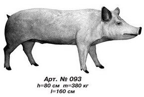 Фігури тварин «Свиня» L=160 см Н=80 см