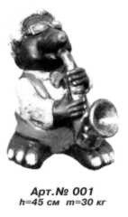 Садово-паркова скульптура «Крот із саксофоном» Н=45 см