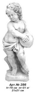 Садово-паркова скульптура«Хлопчик з тарілками» 21х21 см, H=70 см