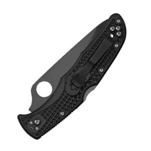 Ніж складний Spyderco Endura 4 Black Blade, напівсерейтор (C10PSBBK)