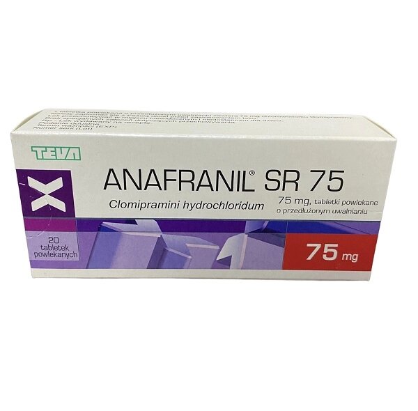 Анафраніл 75 мг, 20 таблеток купити, ціна в Київі, Дніпрі, Одесі, Харкові та Україні від компанії Сервіс резерву та доставки Будь Здоров - фото 1