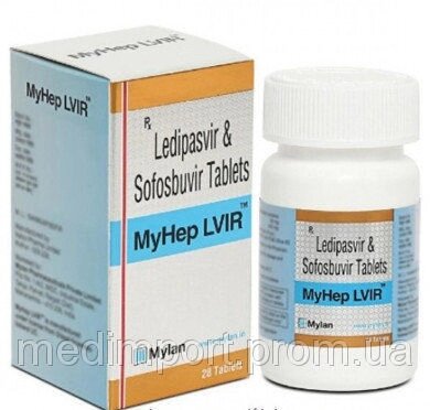 MyHep LVIR софосбувір 400 мг + ледіпасвір 90 мг, №28 від компанії Сервіс резерву та доставки Будь Здоров - фото 1