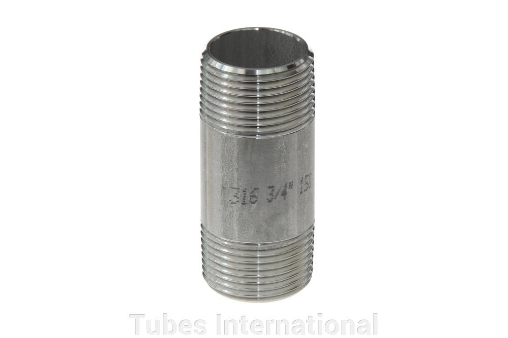 Ніпель трубний з зовн. різьбою 3/4" BSPT, AISI 316 від компанії Tubes International - фото 1