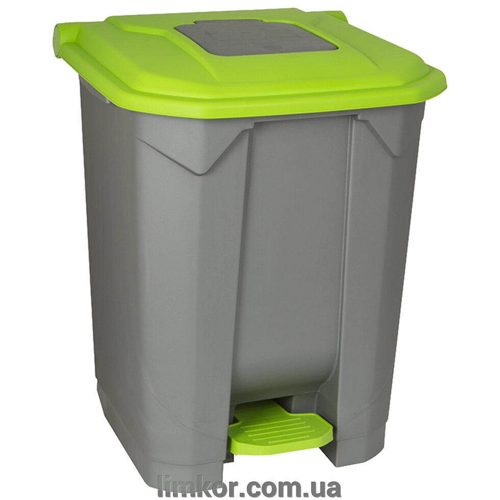Бак для сміття з педаллю Planet 50 л сіро-зелений від компанії ВТК Біотехнолог (бочки, септик, бак, біотуалет, гірки) Limkor. com. ua - фото 1