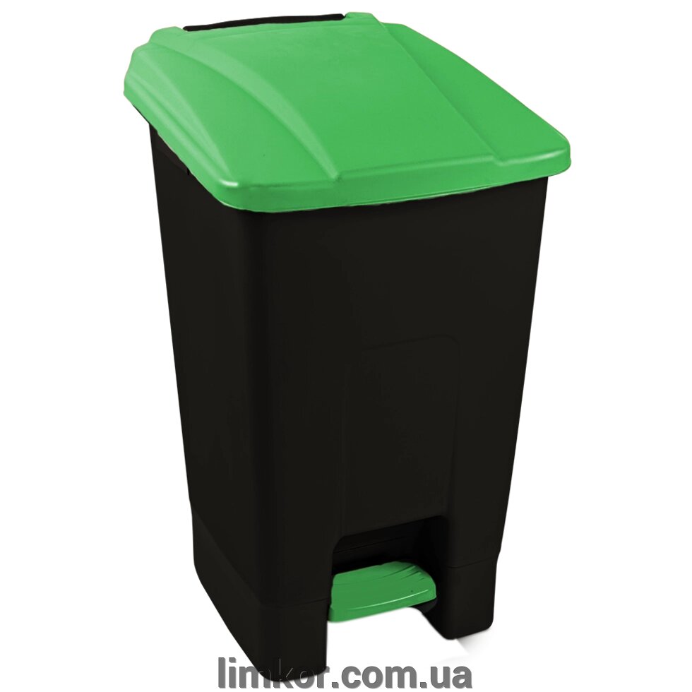 Бак для сміття з педаллю Planet 70 л чорний - зелений від компанії ВТК Біотехнолог (бочки, септик, бак, біотуалет, гірки) Limkor. com. ua - фото 1