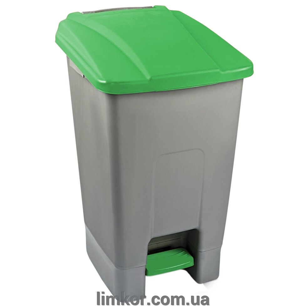 Бак для сміття з педаллю Planet 70 л сіро-зелений від компанії ВТК Біотехнолог (бочки, септик, бак, біотуалет, гірки) Limkor. com. ua - фото 1