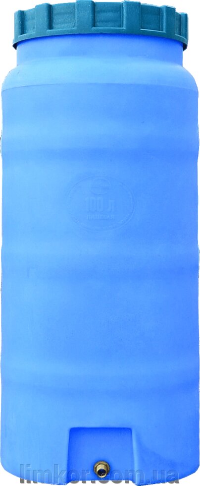 Ємність 100 л вертикальна ПБ блакитна від компанії ВТК Біотехнолог (бочки, септик, бак, біотуалет, гірки) Limkor. com. ua - фото 1