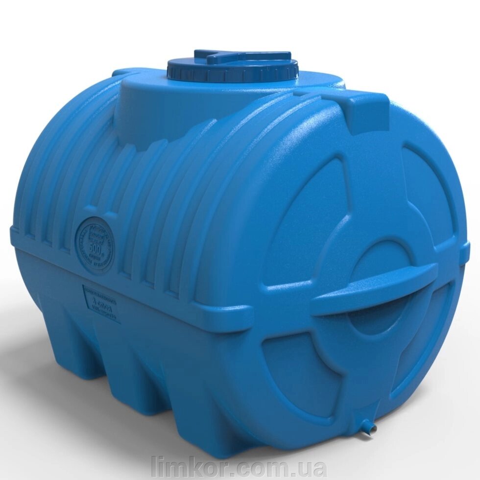 Ємність 500 л для води горизонтальна тришарова синя від компанії ВТК Біотехнолог (бочки, септик, бак, біотуалет, гірки) Limkor. com. ua - фото 1