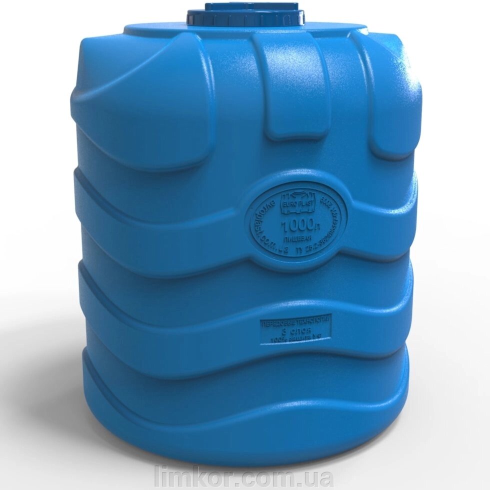 Ємність для води 1000 л вертикальна тришарова синя від компанії ВТК Біотехнолог (бочки, септик, бак, біотуалет, гірки) Limkor. com. ua - фото 1
