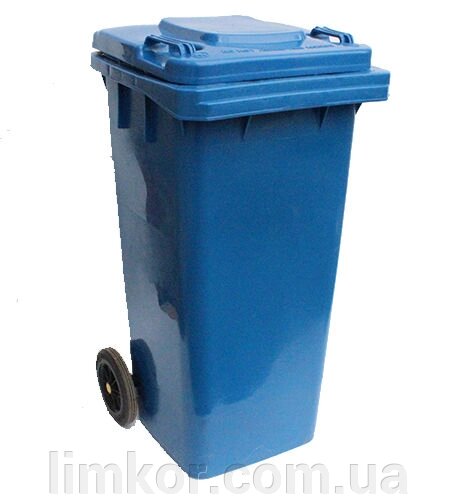 Контейнер для сміття 120 літрів бак на колесах синій ємність Тип У 100 150 від компанії ВТК Біотехнолог (бочки, септик, бак, біотуалет, гірки) Limkor. com. ua - фото 1